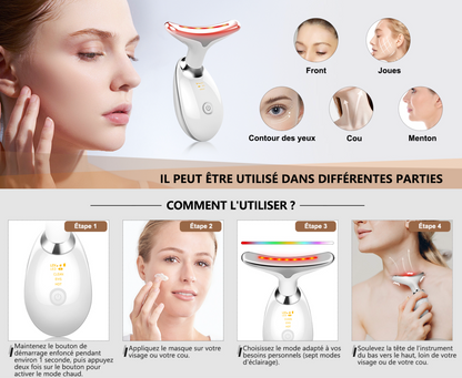 Appareil Anti-Rides Visage & Cou à Technologie LED & Micro-Courant