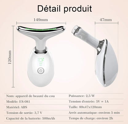 Appareil Anti-Rides Visage & Cou à Technologie LED & Micro-Courant