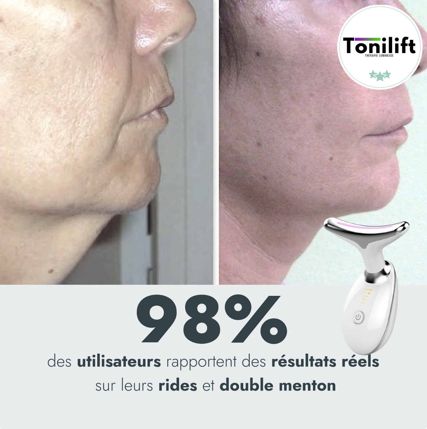 Appareil Anti-Rides Visage & Cou à Technologie LED & Micro-Courant